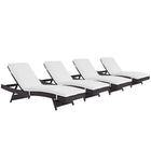 Modway Convene Outdoor Patio Chaise Set of 4  