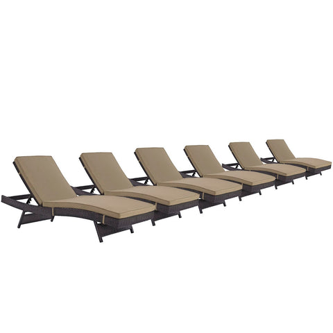 Modway Convene Outdoor Patio Chaise Set of 6  