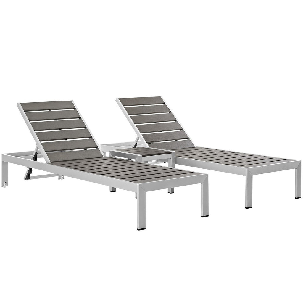 Modway Shore 3 Piece Outdoor Patio Aluminum Set  