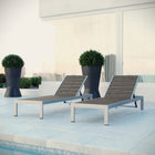 Modway Shore Outdoor Patio Aluminum Chaise Set of 2