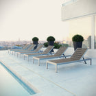Modway Shore Outdoor Patio Aluminum Chaise Set of 6