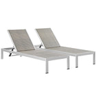 Modway Shore Outdoor Patio Aluminum Chaise Set of 2 EEI-2477
