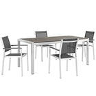 Modway Shore 5 Piece Outdoor Patio Aluminum Dining Set EEI-2483