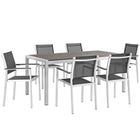 Modway Shore 7 Piece Outdoor Patio Aluminum Dining Set EEI-2486