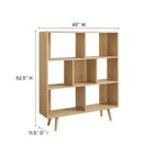 Modway Transmit 7 Shelf Wood Grain Bookcase