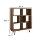 Modway Transmit 7 Shelf Wood Grain Bookcase