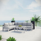 Modway Shore 5 Piece Outdoor Patio Aluminum Sectional Sofa Set EEI-2557