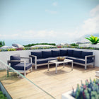 Modway Shore 6 Piece Outdoor Patio Aluminum Sectional Sofa Set EEI-2558