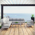 Modway Shore 7 Piece Outdoor Patio Aluminum Sectional Sofa Set