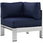 Modway Shore 7 Piece Outdoor Patio Aluminum Sectional Sofa Set
