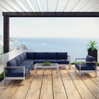 Modway Shore 7 Piece Outdoor Patio Aluminum Sectional Sofa Set