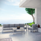 Modway Shore 4 Piece Outdoor Patio Aluminum Sectional Sofa Set EEI-2563