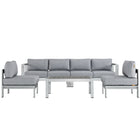 Modway Shore 5 Piece Outdoor Patio Aluminum Sectional Sofa Set EEI-2564