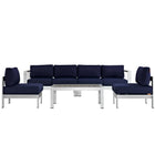 Modway Shore 5 Piece Outdoor Patio Aluminum Sectional Sofa Set EEI-2564