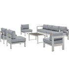 Modway Shore 7 Piece Outdoor Patio Sectional Sofa Set  