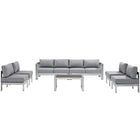 Modway Shore 7 Piece Outdoor Patio Sectional Sofa Set