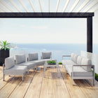 Modway Shore 7 Piece Outdoor Patio Sectional Sofa Set