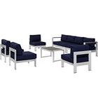 Modway Shore 7 Piece Outdoor Patio Sectional Sofa Set  