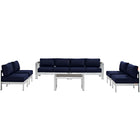 Modway Shore 7 Piece Outdoor Patio Sectional Sofa Set