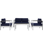 Modway Shore 6 Piece Outdoor Patio Aluminum Sectional Sofa Set EEI-2568