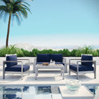 Modway Shore 6 Piece Outdoor Patio Aluminum Sectional Sofa Set EEI-2568