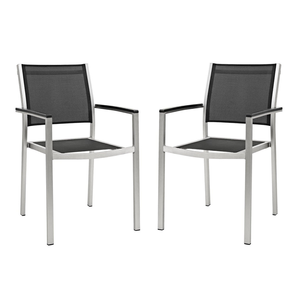 Modway Shore Outdoor Patio Aluminum Dining Chair Set of 2  