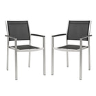 Modway Shore Outdoor Patio Aluminum Dining Chair Set of 2  