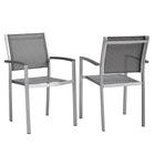 Modway Shore Outdoor Patio Aluminum Dining Chair Set of 2  