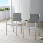 Modway Shore Outdoor Patio Aluminum Dining Chair Set of 2