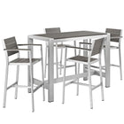 Modway Shore 5 Piece Outdoor Patio Aluminum Dining Set EEI-2588
