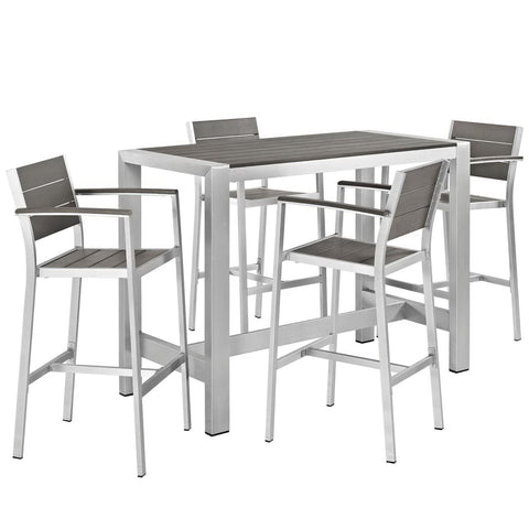 Modway Shore 5 Piece Outdoor Patio Aluminum Dining Set EEI-2588