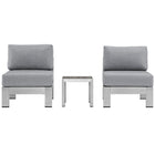Modway Shore 3 Piece Outdoor Patio Aluminum Sectional Sofa Set  