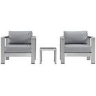 Modway Shore 3 Piece Outdoor Patio Aluminum Set