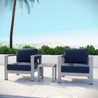 Modway Shore 3 Piece Outdoor Patio Aluminum Set