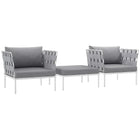 Modway Harmony 3 Piece Outdoor Patio Aluminum Sectional Sofa Set  