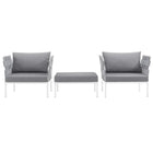 Modway Harmony 3 Piece Outdoor Patio Aluminum Sectional Sofa Set