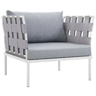 Modway Harmony 3 Piece Outdoor Patio Aluminum Sectional Sofa Set