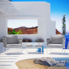 Modway Harmony 3 Piece Outdoor Patio Aluminum Sectional Sofa Set