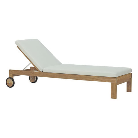 Modway Upland Outdoor Patio Teak Chaise  