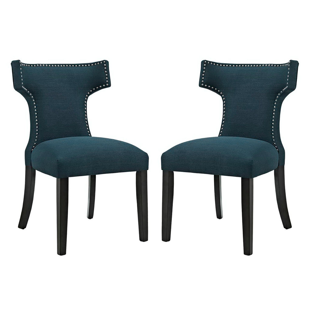 Modway Curve Fabric Dining Side Chair Set of 2  