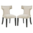 Modway Curve Fabric Dining Side Chair Set of 2  