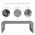 Modway Aura Rattan Outdoor Patio Coffee Table