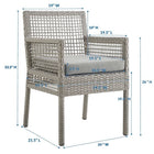 Modway Aura 7 Piece Outdoor Patio Wicker Rattan Set