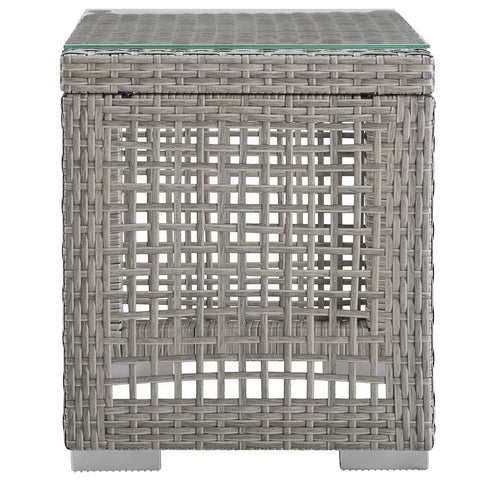 Modway Aura Outdoor Patio Wicker Rattan Side Table  