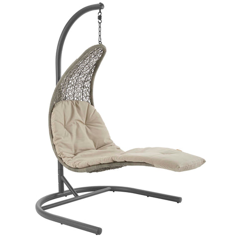 Modway Landscape Hanging Chaise Lounge Outdoor Patio Swing Chair  
