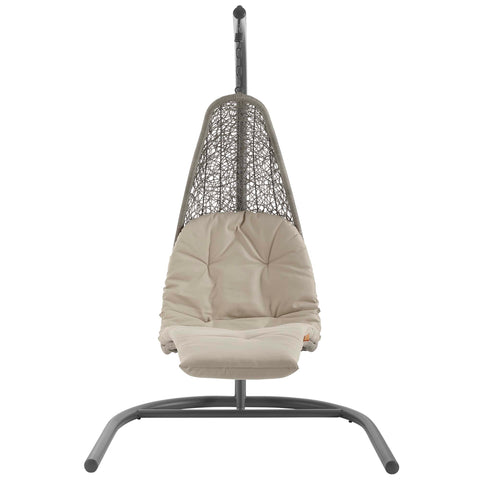 Modway Landscape Hanging Chaise Lounge Outdoor Patio Swing Chair  