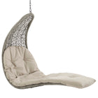 Modway Landscape Hanging Chaise Lounge Outdoor Patio Swing Chair - with Stand