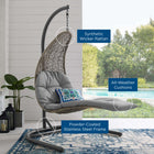 Modway Landscape Hanging Chaise Lounge Outdoor Patio Swing Chair - with Stand