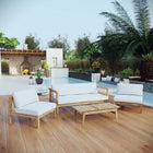 Modway Bayport 4 Piece Outdoor Patio Teak Set EEI-3107