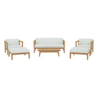Modway Bayport 6 Piece Outdoor Patio Teak Set  